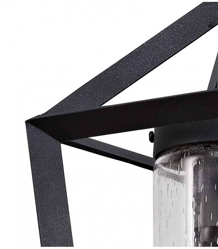 Down Wall Lamp, 1 x E27, IP54, Anthracite, Clear Rain Drop Effect Glass