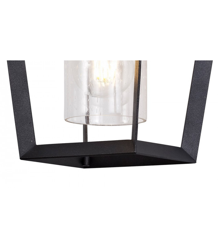 Down Wall Lamp, 1 x E27, IP54, Anthracite, Clear Rain Drop Effect Glass
