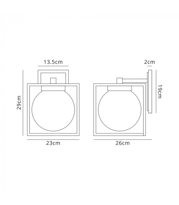 Down Wall Lamp, 1 x E27, IP54, Anthracite, Clear Seeded Glass