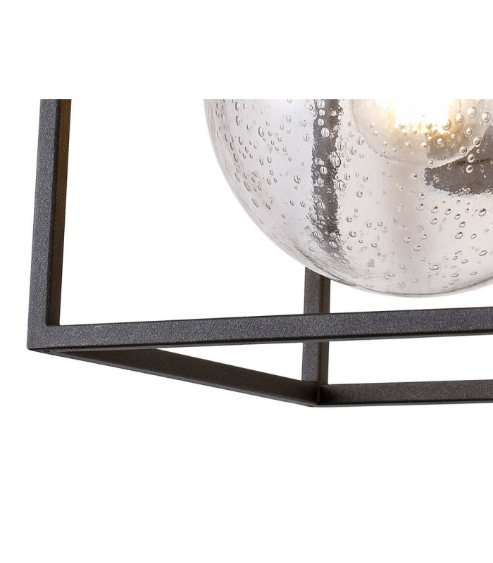 Down Wall Lamp, 1 x E27, IP54, Anthracite, Clear Seeded Glass