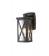 Down Criss Cross Wall Lamp, 1 x E27, IP54, Anthracite, Clear Glass