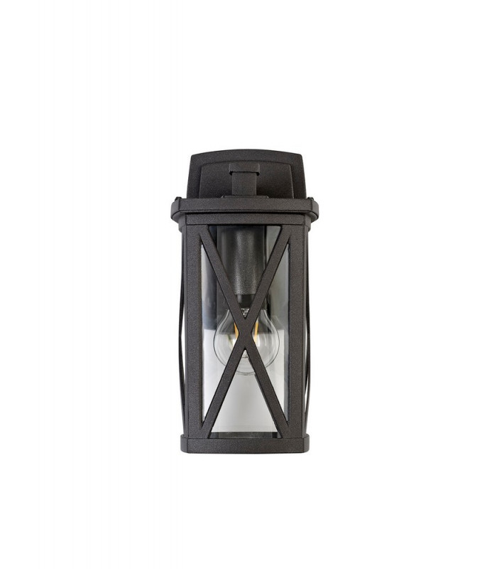 Down Criss Cross Wall Lamp, 1 x E27, IP54, Anthracite, Clear Glass