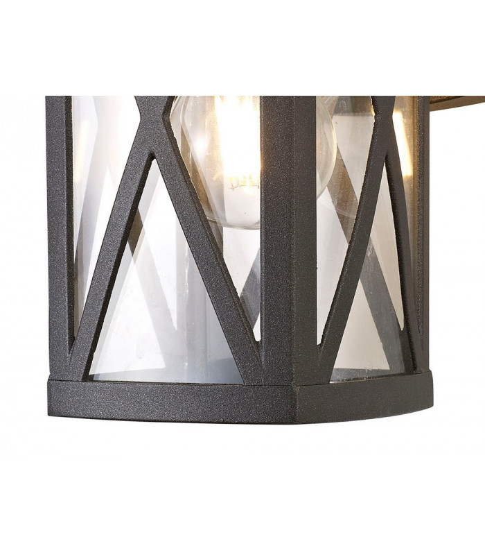 Down Criss Cross Wall Lamp, 1 x E27, IP54, Anthracite, Clear Glass