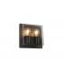 Flush Wall Lamp, 2 x E27, IP65, Anthracite, Clear PC