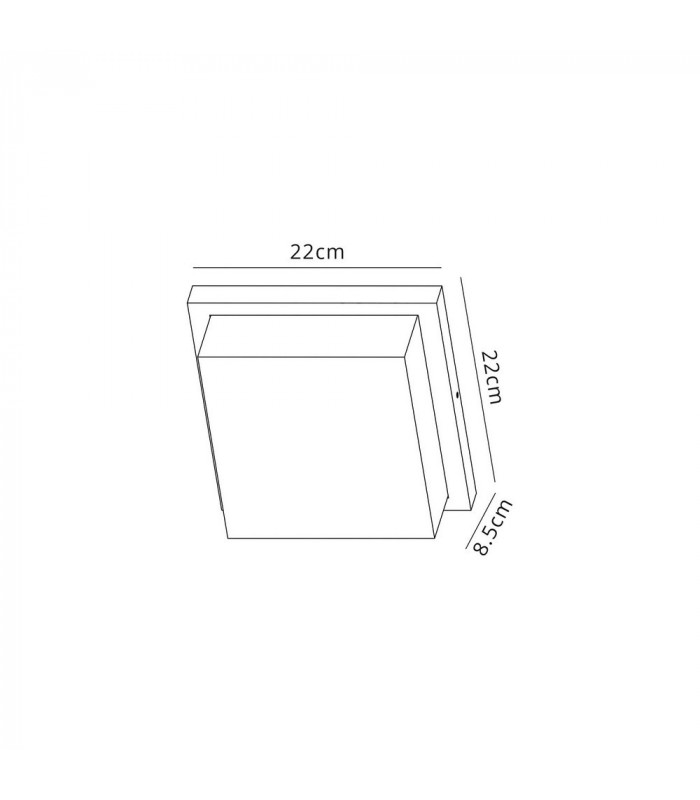 Flush Wall Lamp, 2 x E27, IP65, Anthracite, Clear PC