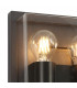 Flush Wall Lamp, 2 x E27, IP65, Anthracite, Clear PC