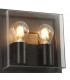 Flush Wall Lamp, 2 x E27, IP65, Anthracite, Clear PC