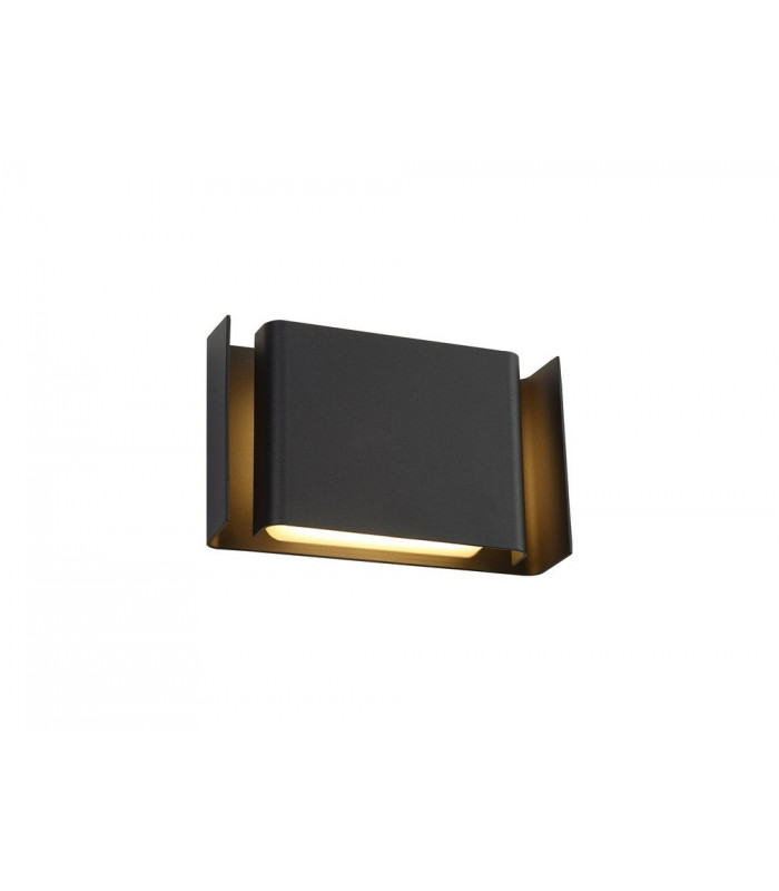 Flush Wall Lamp, 2 x 6W LED, 3000K, 535lm, IP54, Anthracite