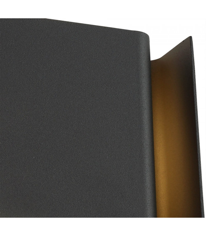 Flush Wall Lamp, 2 x 6W LED, 3000K, 535lm, IP54, Anthracite