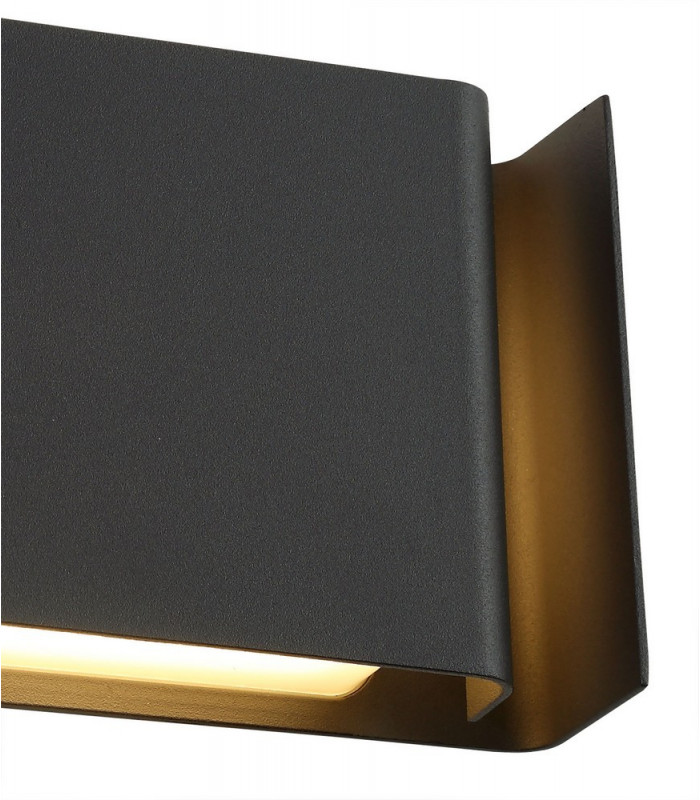 Flush Wall Lamp, 2 x 6W LED, 3000K, 535lm, IP54, Anthracite