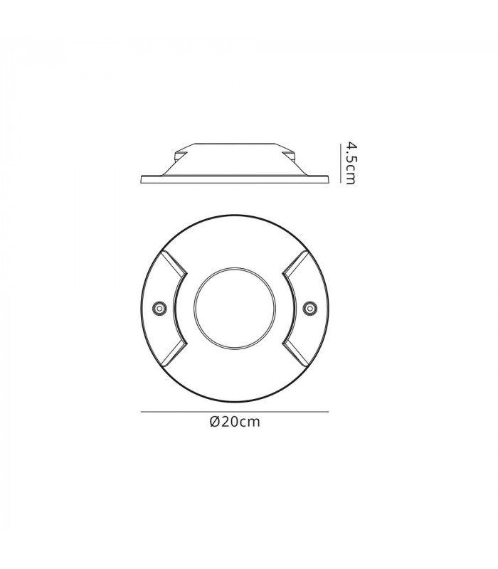 Inground Driveover 2 Light, 2 x 6W LED, 3000K, 236lm, IP67, IK10, Anthracite