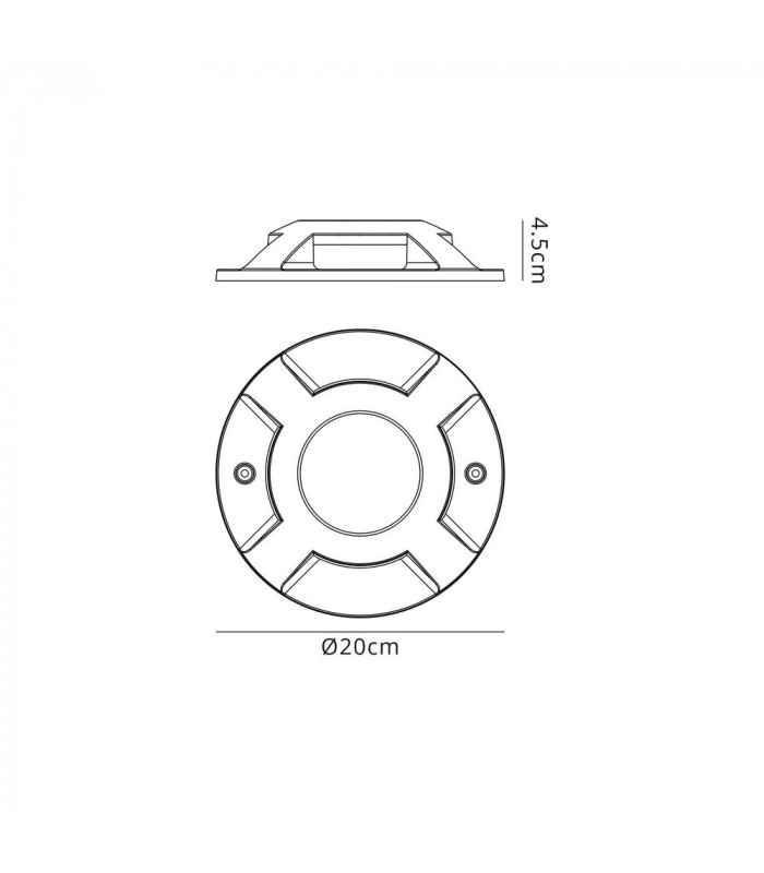 Inground Driveover 4 Light, 4 x 3W LED, 3000K, 256lm, IP67, IK10, Anthracite