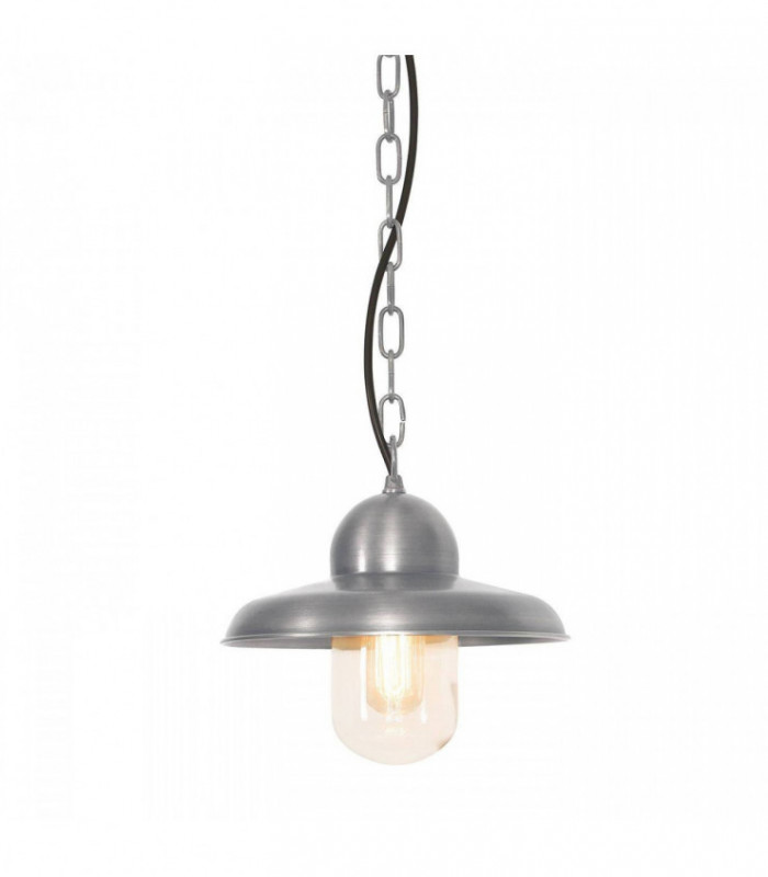 1 Light Outdoor Ceiling Chain Lantern Antique Nickel IP44, E27