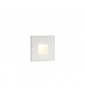 Recessed Square Wall Lamp, 1 x 1.8W LED, 3000K, 70lm, IP65, White