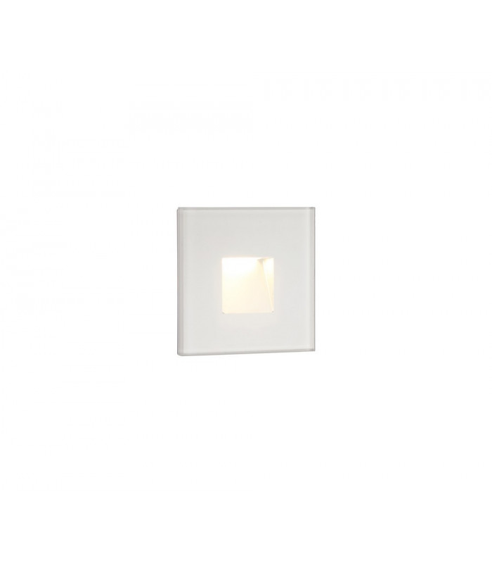 Recessed Square Wall Lamp, 1 x 1.8W LED, 3000K, 70lm, IP65, White