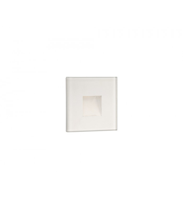 Recessed Square Wall Lamp, 1 x 1.8W LED, 3000K, 70lm, IP65, White