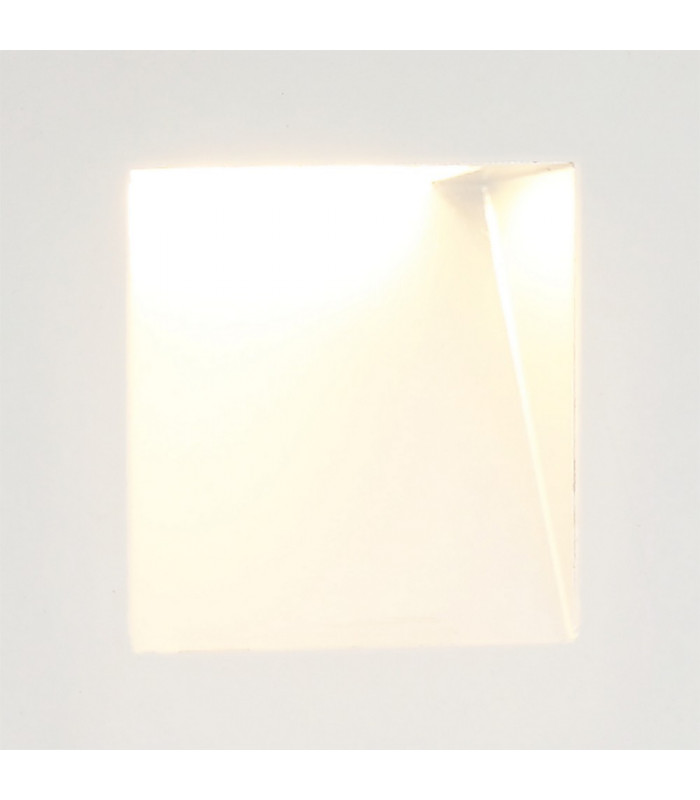 Recessed Square Wall Lamp, 1 x 1.8W LED, 3000K, 70lm, IP65, White