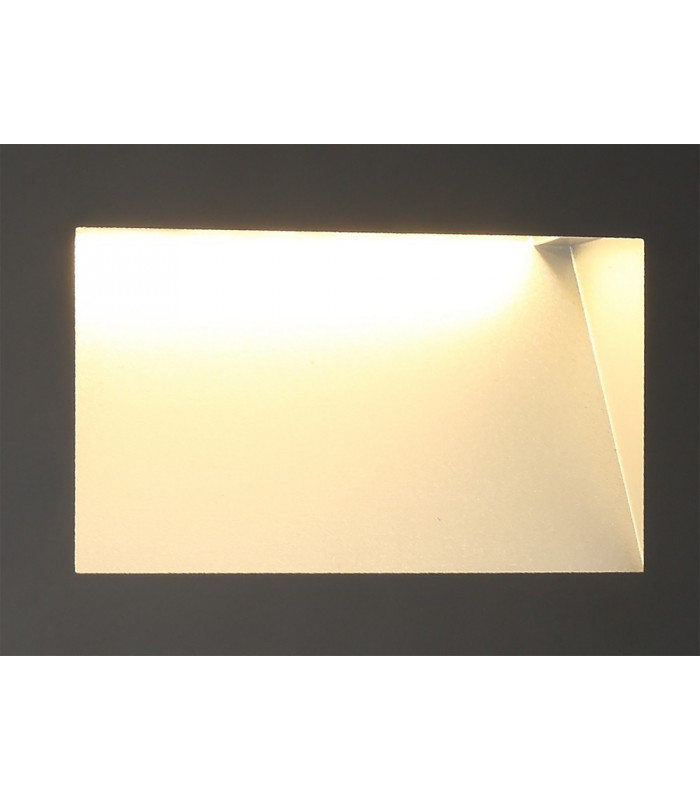 Recessed Rectangle Wall Lamp, 1 x 3.3W LED, 3000K, 145lm, IP65, Black
