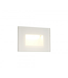 Recessed Rectangle Wall Lamp, 1 x 3.3W LED, 3000K, 145lm, IP65, White