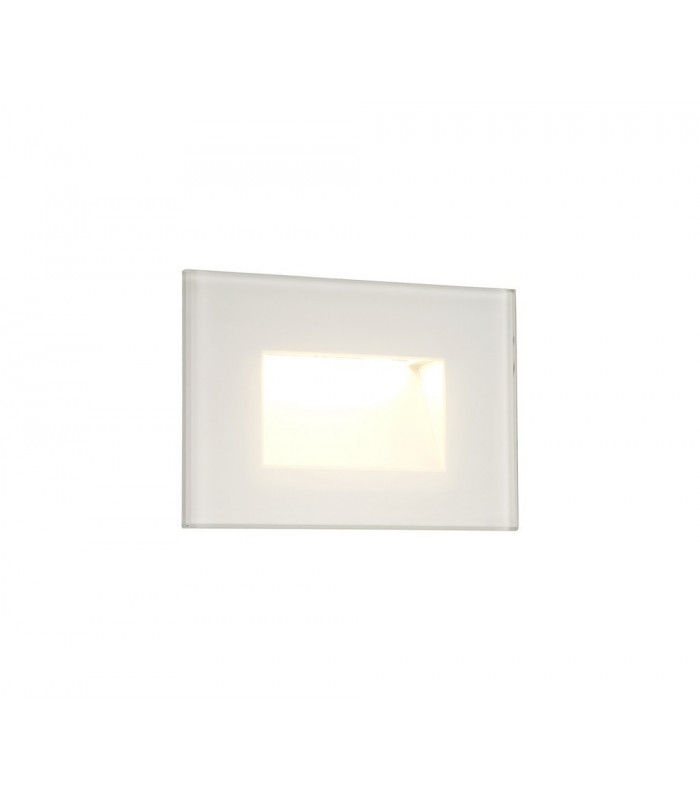 Recessed Rectangle Wall Lamp, 1 x 3.3W LED, 3000K, 145lm, IP65, White