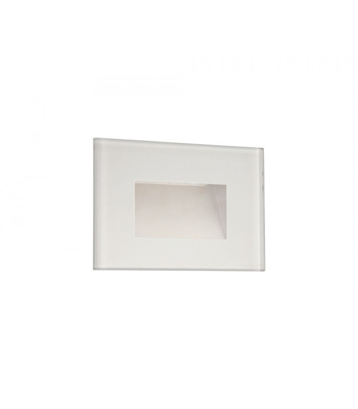 Recessed Rectangle Wall Lamp, 1 x 3.3W LED, 3000K, 145lm, IP65, White