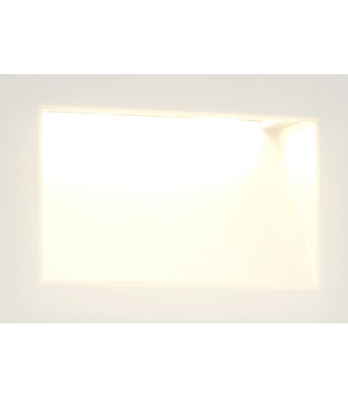 Recessed Rectangle Wall Lamp, 1 x 3.3W LED, 3000K, 145lm, IP65, White