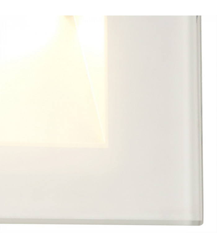 Recessed Rectangle Wall Lamp, 1 x 3.3W LED, 3000K, 145lm, IP65, White