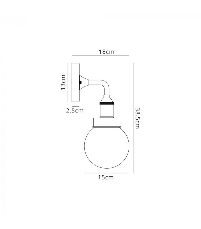 Wall Lamp 1 Light E27 IP65 Exterior Titanium Silver, Polished Chrome