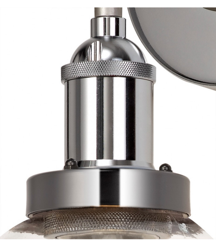 Wall Lamp 1 Light E27 IP65 Exterior Titanium Silver, Polished Chrome