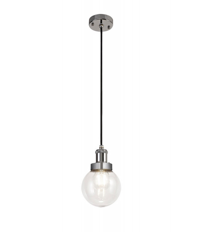 Ceiling Pendant 1 Light E27 IP65 Exterior Titanium Silver, Polished Chrome