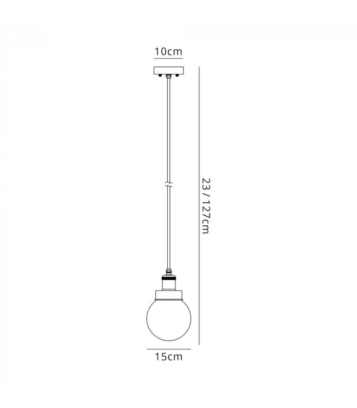 Ceiling Pendant 1 Light E27 IP65 Exterior Titanium Silver, Polished Chrome