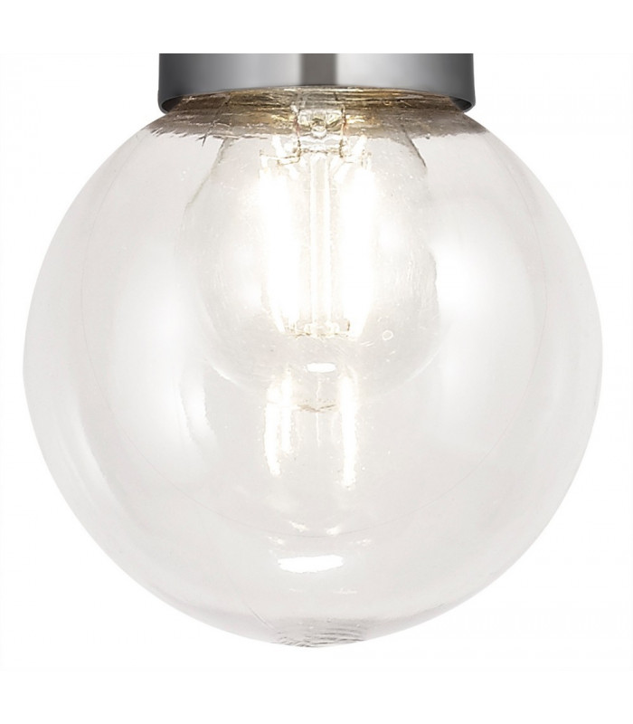 Ceiling Pendant 1 Light E27 IP65 Exterior Titanium Silver, Polished Chrome