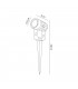 Spike Light, 1 x 3W LED, 3000K, 210lm, 30 Degree, IP65, Grey, Black