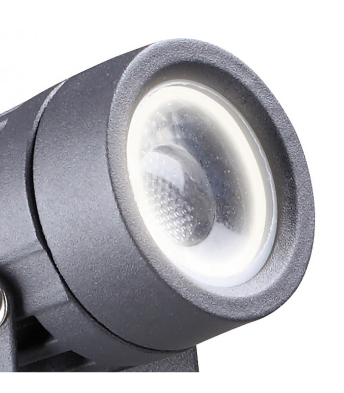 Spike Light, 1 x 3W LED, 3000K, 210lm, 30 Degree, IP65, Grey, Black