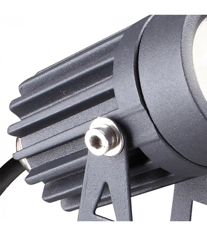 Spike Light, 1 x 3W LED, 3000K, 210lm, 30 Degree, IP65, Grey, Black