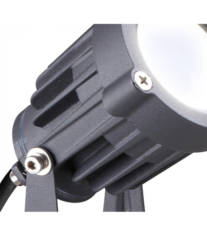Spike Light, 1 x 7W LED, 3000K, 490lm, 30 Degree, IP65, Grey, Black