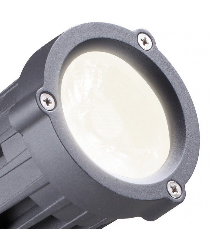 Spike Light, 1 x 15W LED, 3000K, 1050lm, 30 Degree, IP65, Grey, Black