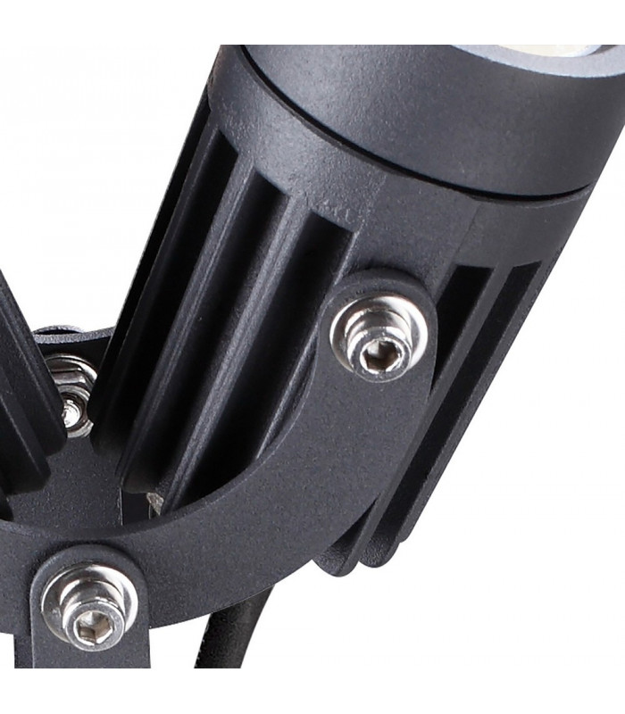 Twin Spike Light, 2 x 3W LED, 3000K, 420lm, 30 Degree, IP65, Grey, Black