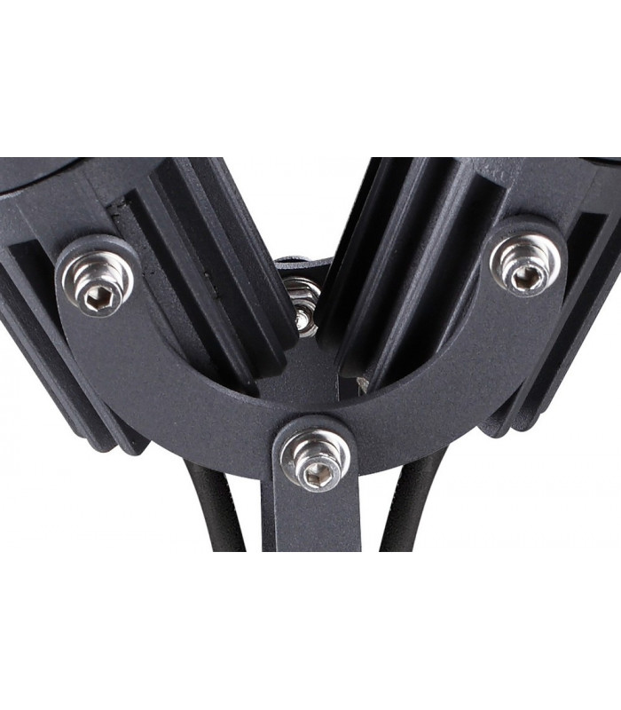 Twin Spike Light, 2 x 3W LED, 3000K, 420lm, 30 Degree, IP65, Grey, Black