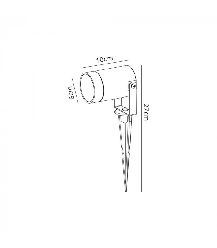 Spike Light, 1 x GU10 , IP65, Black