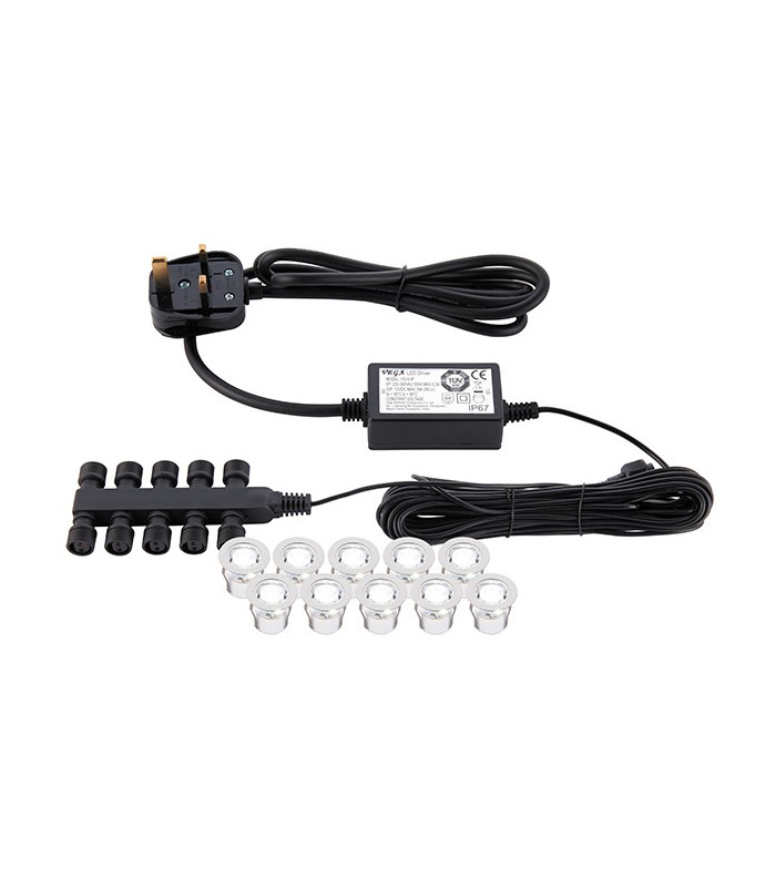 Outdoor Integrated LED 30Mm Kit IP67 0.15W Polished Stainless Steel & Clear Pc