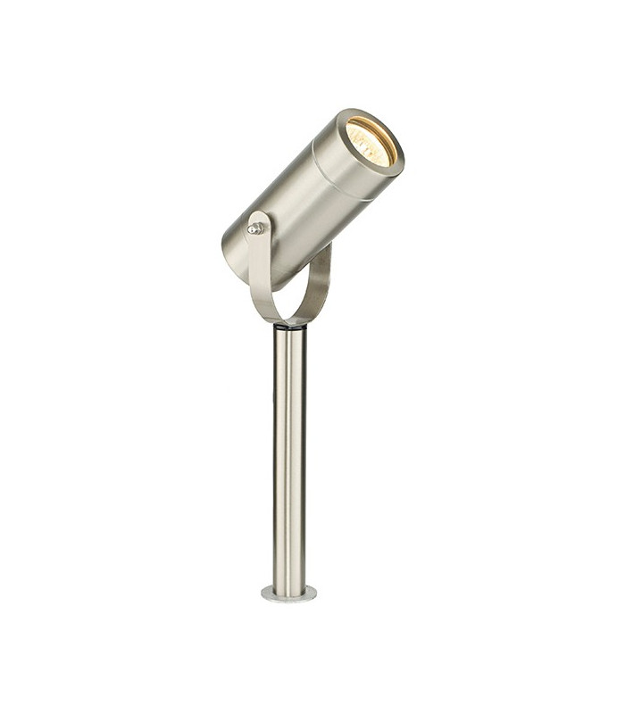 Outdoor 310Mm Spike IP44 7W Brushed Stainless Steel & Clear Glass