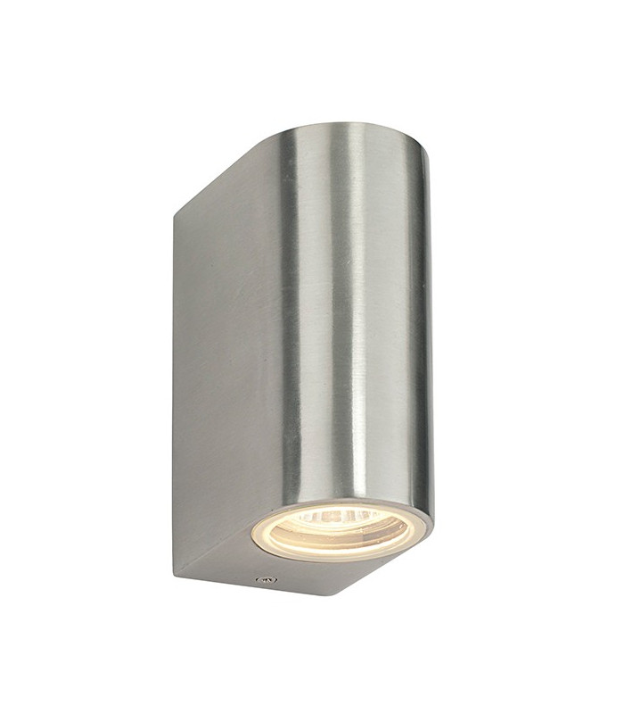 Outdoor Wall IP44 35W Brushed Alloy & Clear Glass 2 Light Dimmable IP44 - GU10