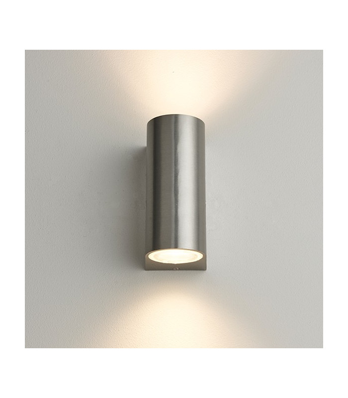 Outdoor Wall IP44 35W Brushed Alloy & Clear Glass 2 Light Dimmable IP44 - GU10