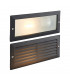 Outdoor Plain & Louvre IP44 40W Textured Black Paint & Frosted Glass