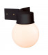 Outdoor Wall Globe 1 Light Wall IP44 40W Black & White Glass
