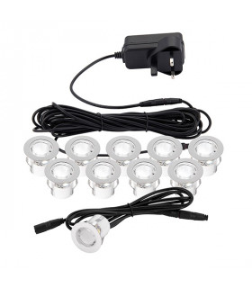 Outdoor Recessed Ground Light IP44 0.45W Polished Stainless Steel