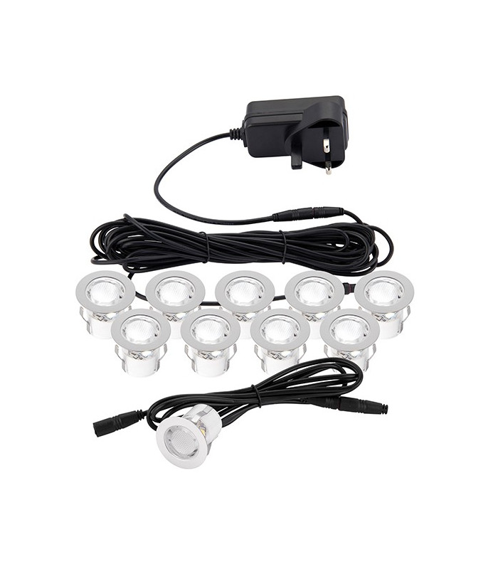 Outdoor Recessed Ground Light IP44 0.45W Polished Stainless Steel