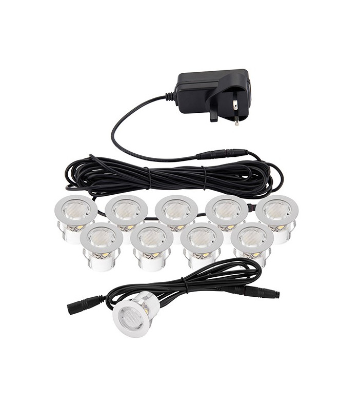 Outdoor Recessed Ground Light IP44 0.45W Polished Stainless Steel