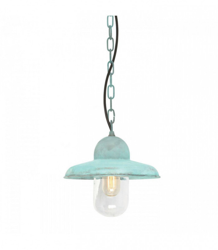 1 Light Outdoor Ceiling Chain Lantern Verdigris IP44, E27
